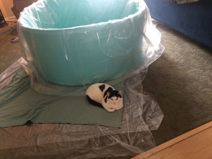 Kirin guards the birth tub